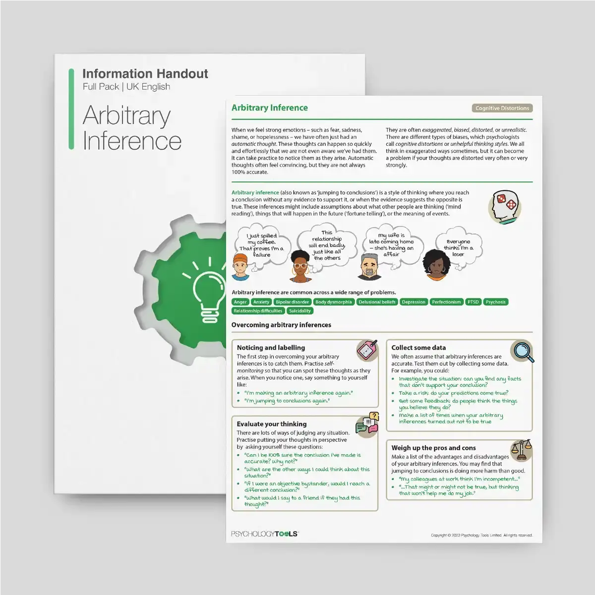Psychology Tools resource Arbitrary Inference Information Handout