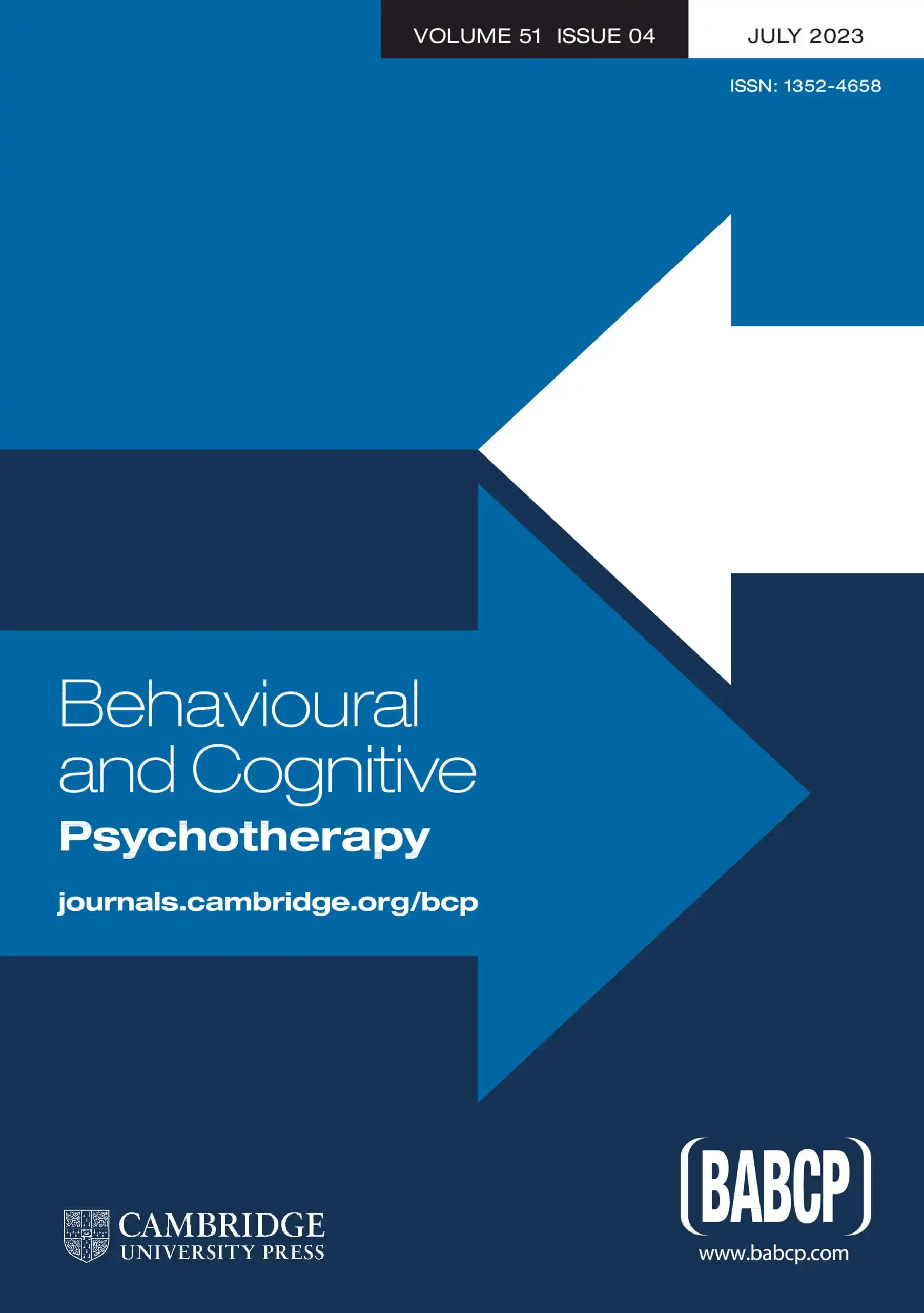 Behavioural and Cognitive Psychotherapy journal cover